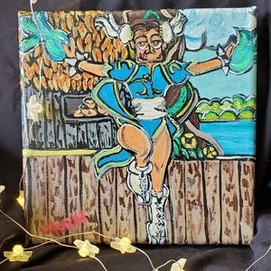 8x8 Original Acrylic Painting "Chun-Li"